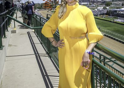 Maggie Woods, of Louisville, went monochromatic in the color of the moment.