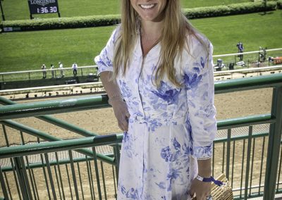 Jen Kopenitz, from New York, pairs a floral midi dress with a big brim.