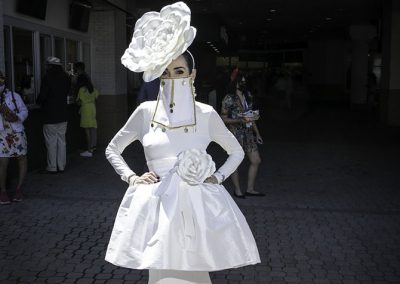 Rachel Whitehawk of Ohio is a vision in white.