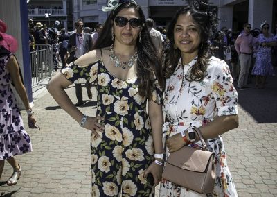 Somali Shitokar and Deepika Eyunni from Lexington hit the paddocks in pretty prints.