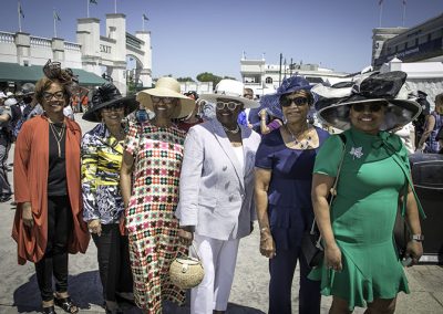 Left to right: Gerri Tucker, Ricann Chargios, Opal Sims, Cheri Jenkins, Wendilyn Washington, AlMaree Owens, from Austin, Texas, were decked out for Derby.