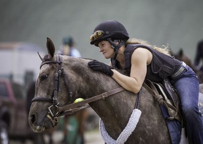 Exercise rider Hannah Sandwick.