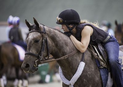 Exercise rider Hannah Sandwick.
