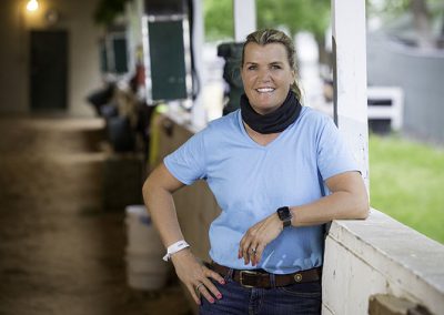 Hidden Stash trainer Vicki Oliver at barn 5 A on the backside. "I'm glad I made it to the Derby this year. If I'm going to win, I want it to be the first weekend in May — not September."2
