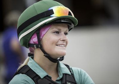 Exercise rider Alisa Morrison is one of the small circle of women working Derby week on the backside.