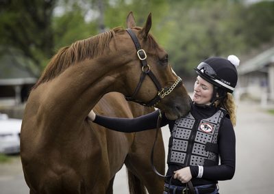 "When I first started trying to gallop last year, it was hard because no one wanted to give me a chance. But now, since I’m good, people are watching and are complimenting me and are a lot more open," says Kylie Wellington, exercise rider for Wayne Lucas and an aspiring jockey who hopes to get some races in the fall.